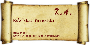 Kádas Arnolda névjegykártya
